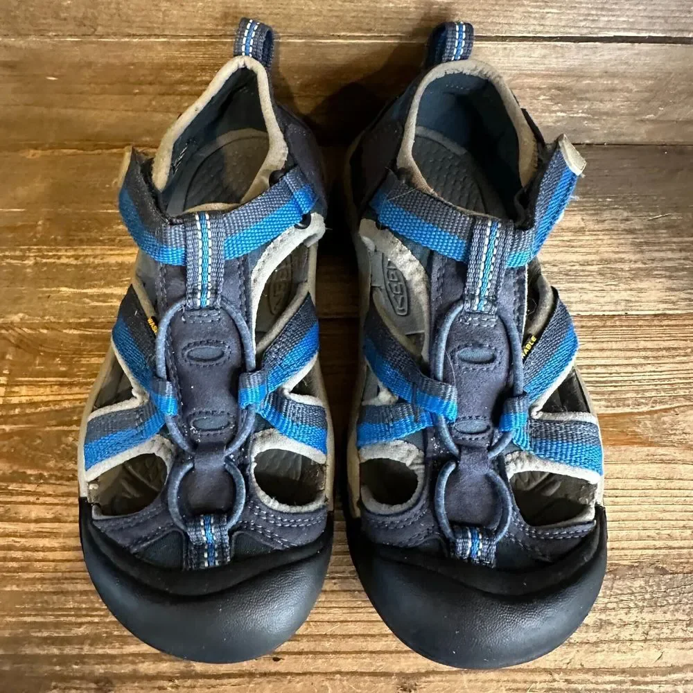 Big Kids Keen Venice H2 Navy Blue‎ Athletic Trail Comfort Sandals Size 3 Y GUC